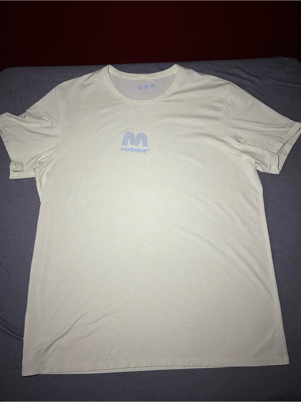 Madhappy X Lululemon Light Green Short Sleeve Tee with Pale Blue Logo